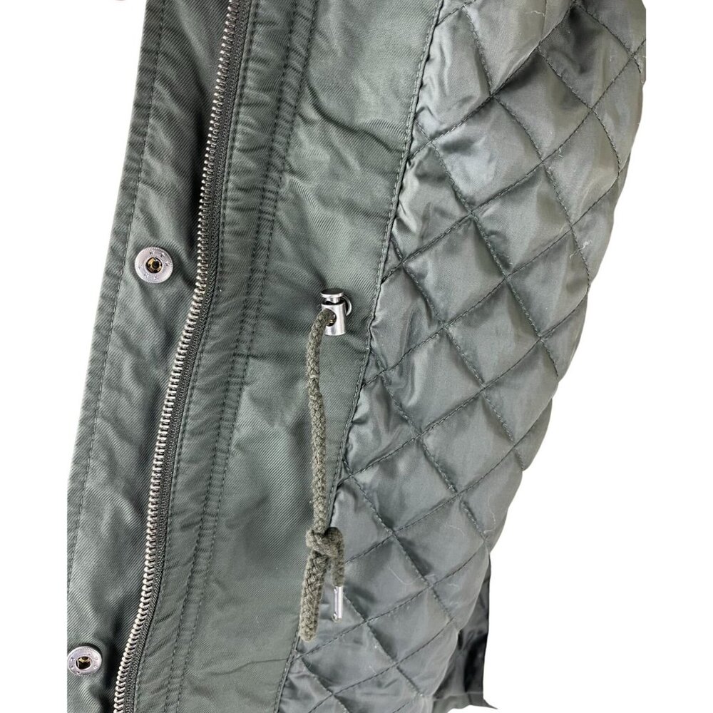 Grunge Levi Strauss & Co Hooded Sherpa Lined Army Green Jacket, Women's Medium - Picture 13 of 16